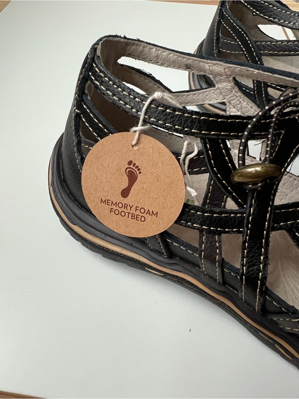 Jambu Black Leather Roman Gladiator Strappy Closed-Toe Sandals - Picture 14 of 14